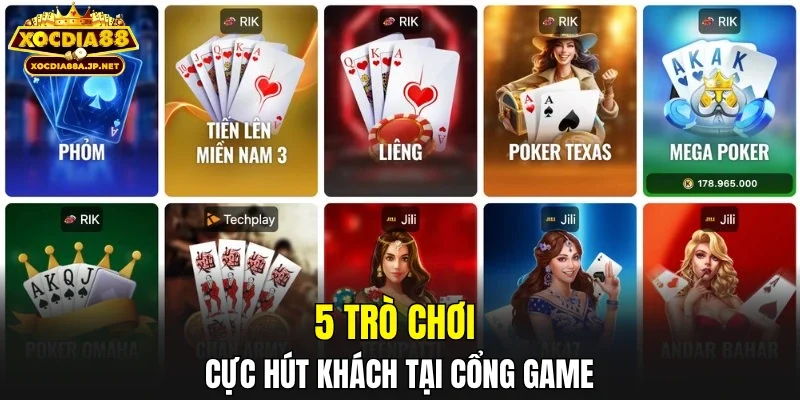 5 trò chơi cực hút khách tại cổng game