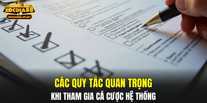 Các quy tắc quan trọng khi tham gia cá cược hệ thống